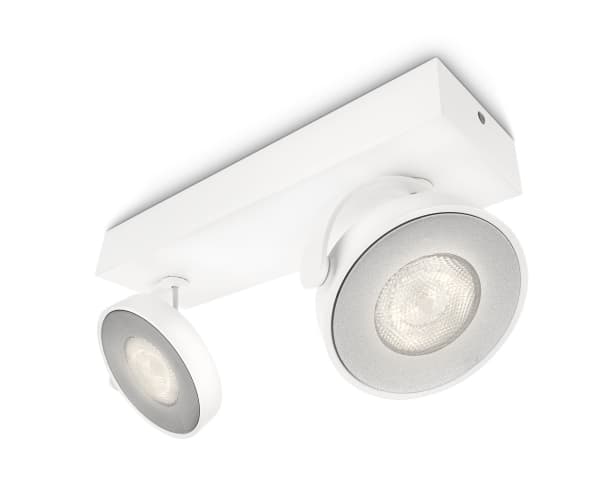 Philips WarmGlow LED Clockwork-spotlys til tak/vegg, 2 stk., Overflateegnet, Ikke-utskiftbare pærer, 2 ampuller, LED, 9 W, 2700 K