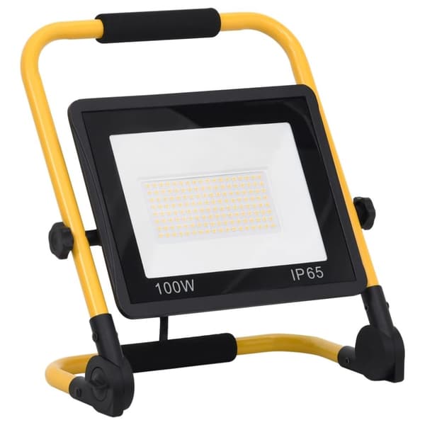vidaXL LED-valonheitin kahvalla 100 W kylmä valkoinen