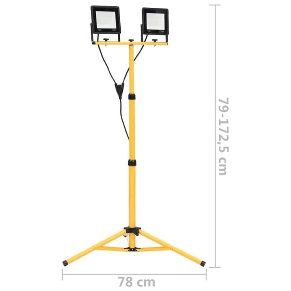 vidaXL LED-flomlys med stativ 2x50 W kaldhvit