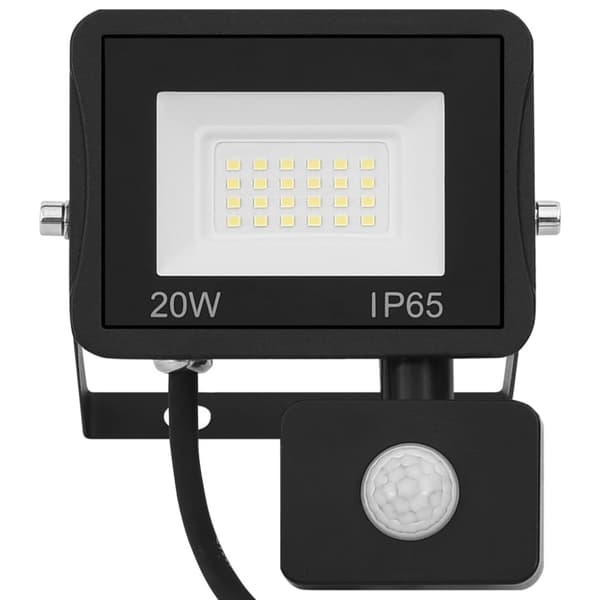 vidaXL Strålkastare med sensor 20 W LED varmvit