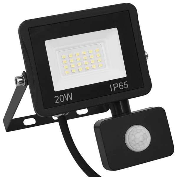 vidaXL Strålkastare med sensor 20 W LED varmvit