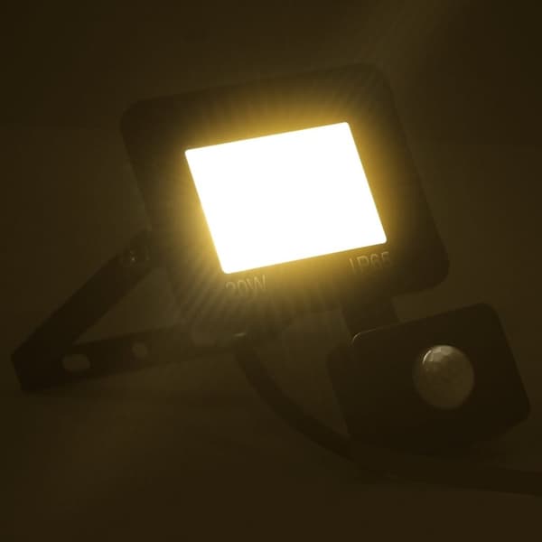 vidaXL Strålkastare med sensor 20 W LED varmvit