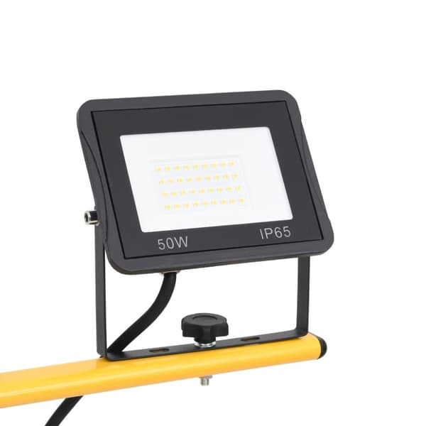 vidaXL LED-flomlys med stativ 2x50 W varmhvit