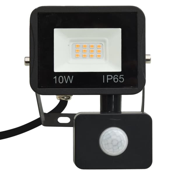 vidaXL Strålkastare med sensor 10 W LED varmvit