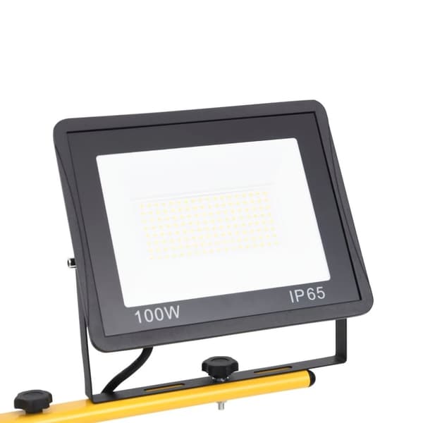 vidaXL LED-flomlys med stativ 2x100 W varmhvit