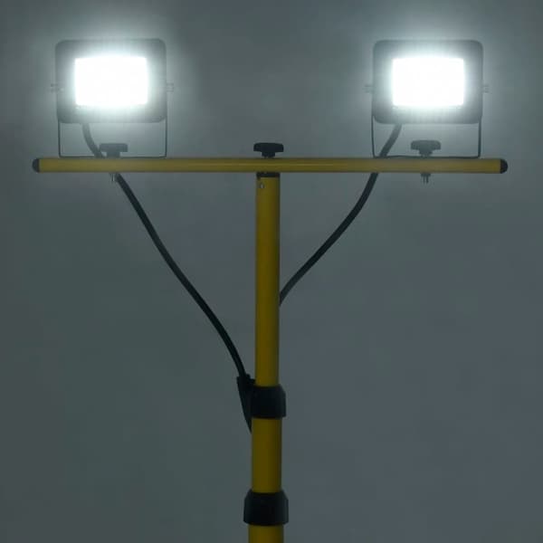 vidaXL Strålkastare med stativ 2x20 W LED kallvit
