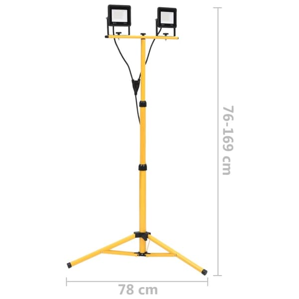 vidaXL LED-flomlys med stativ 2x30 W kaldhvit