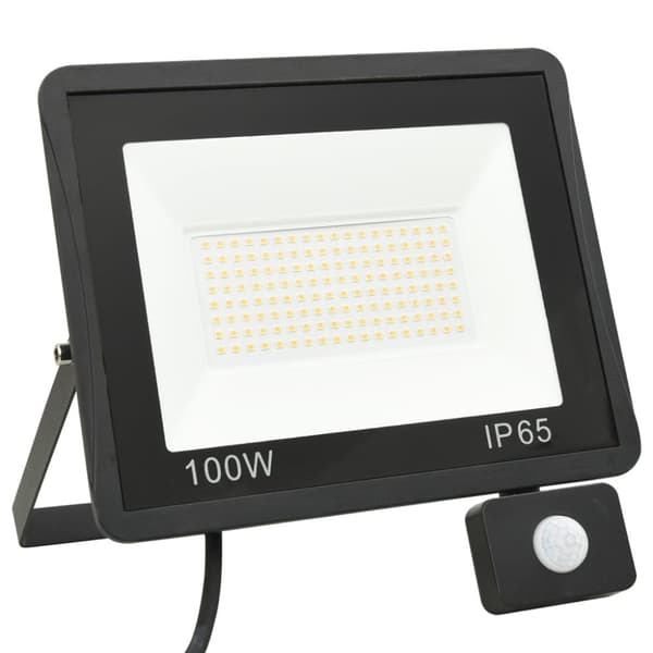 vidaXL LED-projektør med sensor 100 W varm hvid