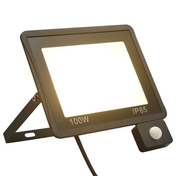 vidaXL LED-projektør med sensor 100 W varm hvid
