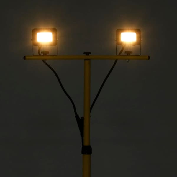 vidaXL LED-valonheitin kolmijalalla 2x10 W lämmin valkoinen