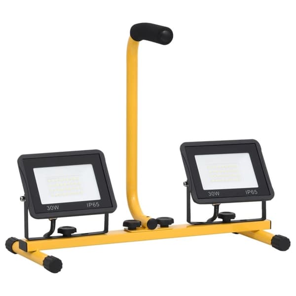 vidaXL LED-valonheitin kahvalla 2x30 W lämmin valkoinen