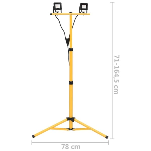 vidaXL Strålkastare med stativ 2x10 W LED kallvit