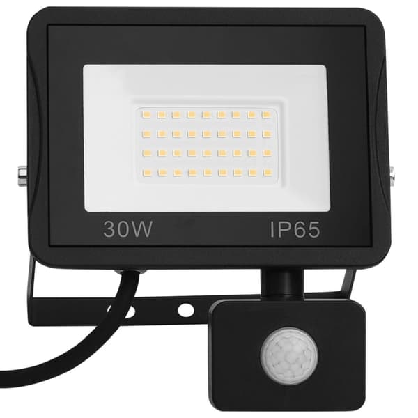 vidaXL LED-flomlys med sensor 30 W varmhvit