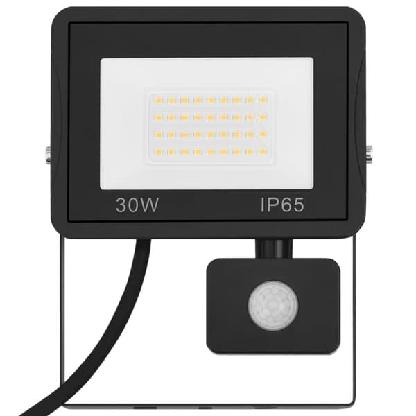 vidaXL LED-flomlys med sensor 30 W varmhvit