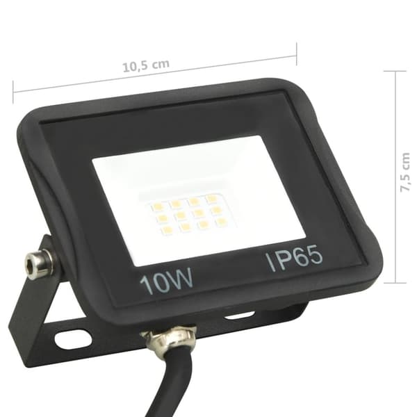 vidaXL LED-flomlys 10 W varmhvit