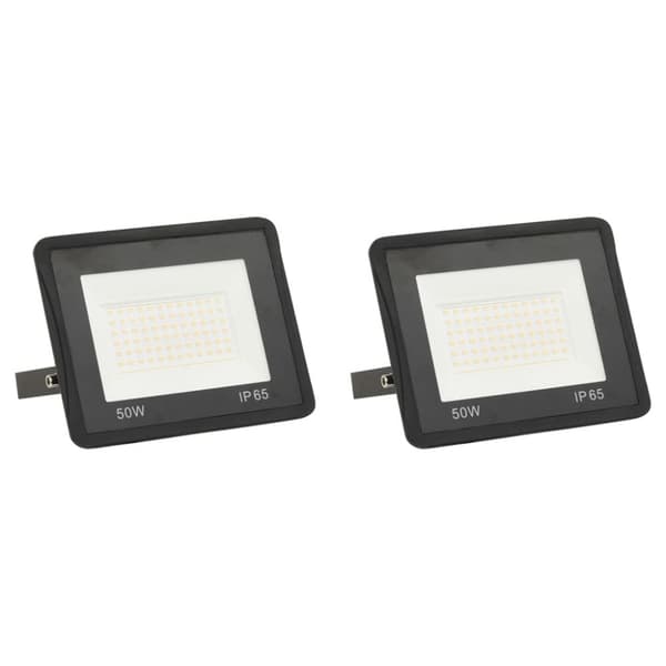 vidaXL Strålkastare 2 st 50 W LED varmvit