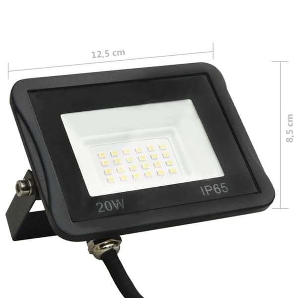 vidaXL LED-flomlys 20 W kaldhvit