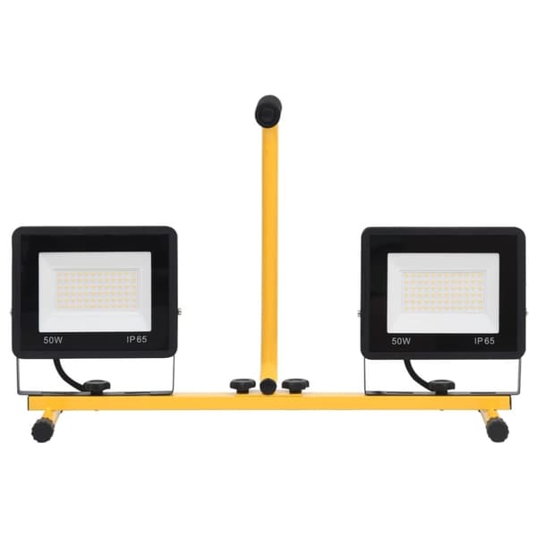 vidaXL LED-flomlys med håndtak 2x50 W varmhvit