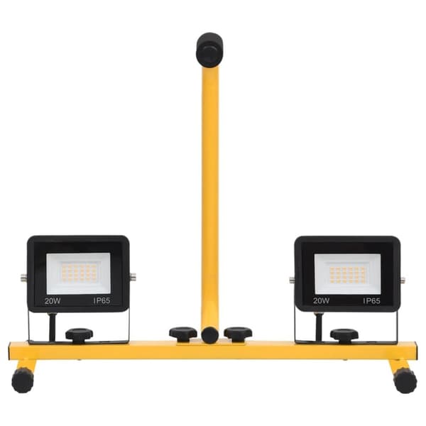 vidaXL LED-valonheitin kahvalla 2x20 W kylmä valkoinen