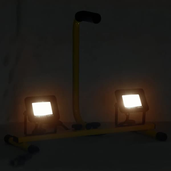 vidaXL LED-valonheitin kahvalla 2x10 W lämmin valkoinen