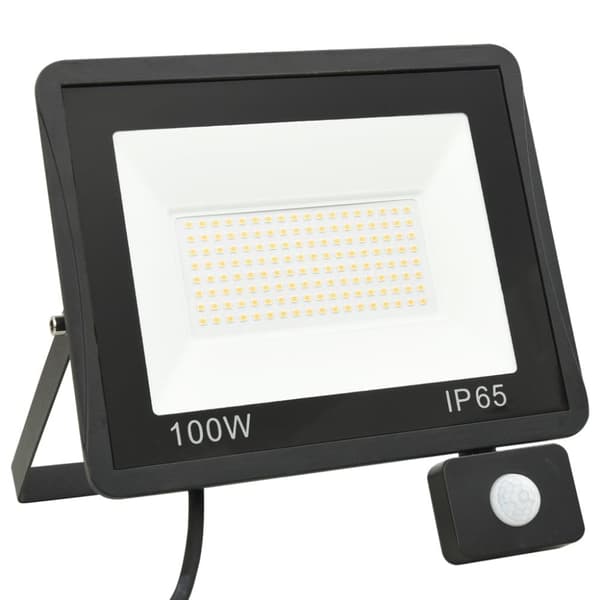 vidaXL LED-projektør med sensor 100 W kold hvid