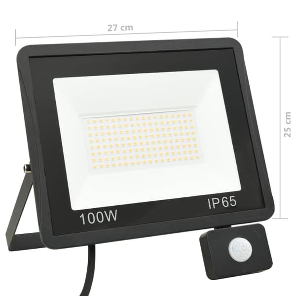vidaXL LED-projektør med sensor 100 W kold hvid