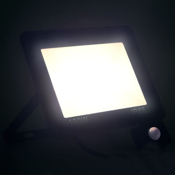 vidaXL LED-projektør med sensor 100 W kold hvid