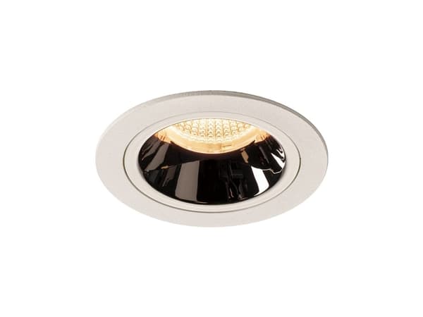 SLV NUMINOS M, Innsunket spotlight, 1 ampuller, LED, 2700 K, 1550 lm, Kromfarget, Hvit