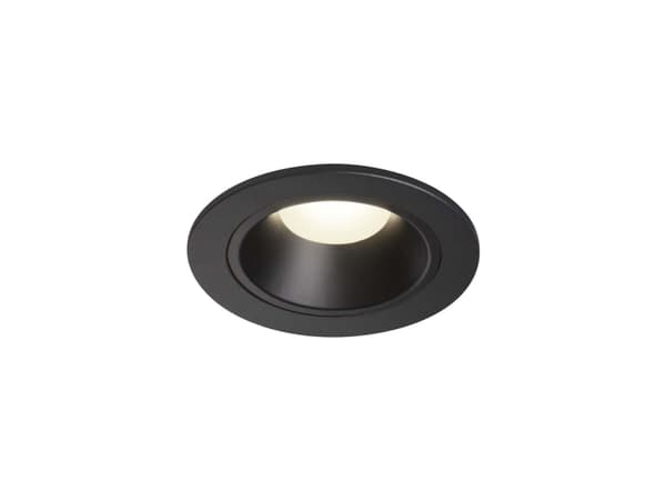 SLV NUMINOS S, Innsunket spotlight, 1 ampuller, LED, 4000 K, 730 lm, Sort