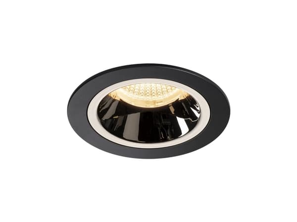 SLV NUMINOS M, Nedtryckbar spotlight, 1 lampor, LED, 3000 K, 1150 LM, Svart, Krom