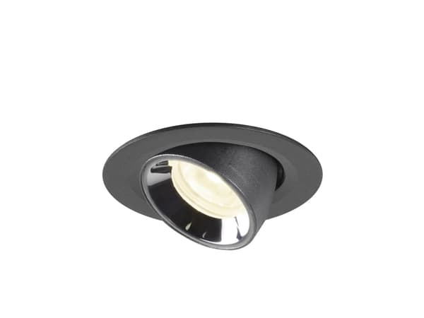 SLV Numinos Gimble XS, Innsunket spotlight, LED, 750 lm, Sort, Kromfarget