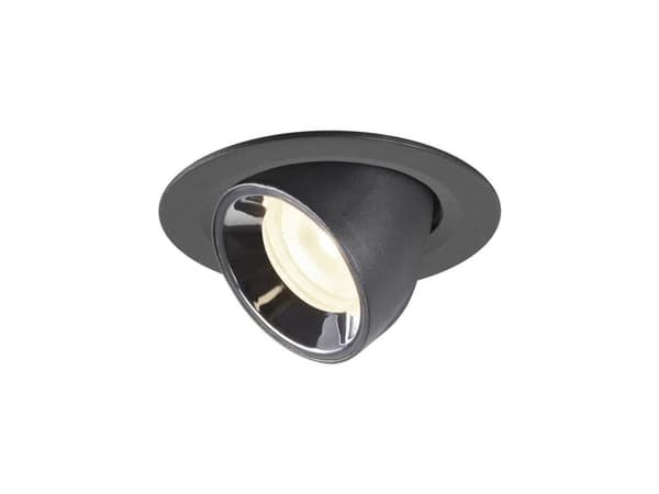 SLV Numinos Gimble XS, Innsunket spotlight, LED, 750 lm, Sort, Kromfarget