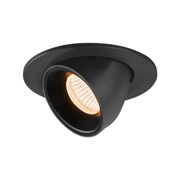 SLV Numinos Gimble S, Innsunket spotlight, LED, 670 lm, Sort