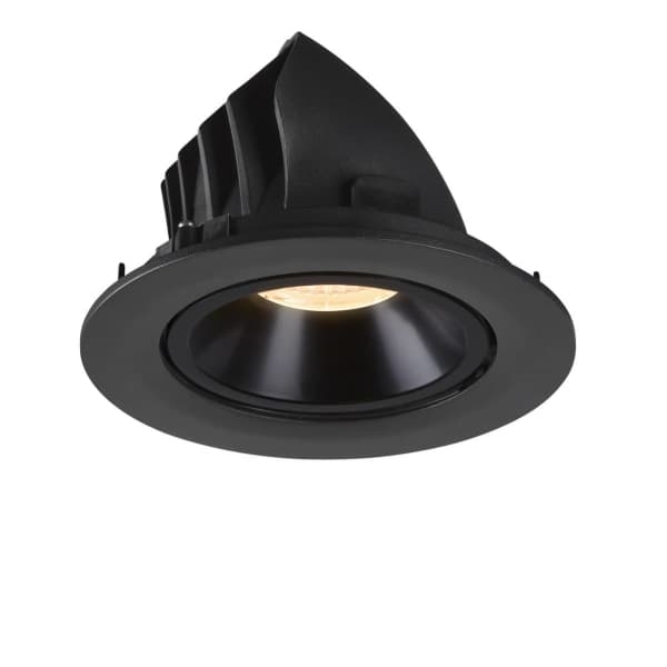 SLV NUMINOS GIMBLE L, Innsunket spotlight, 1 ampuller, 3000 K, 2150 lm, Sort