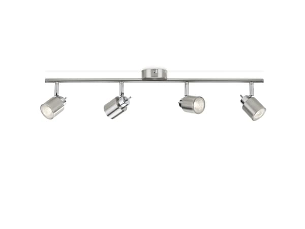 Philips Essentials Meranti-spotlys til tak/vegg, 4 stk., Overflateegnet, GU10, 4 ampuller, LED, 220-240 V, Kromfarget
