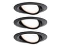 Miniatyrbilde 2 av 5: Paulmann NOVA PLUS COIN LED DIM innfelt armatur, vippbar 3x6W 470lm 93mm 2700K IP65 230V svart