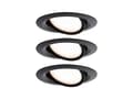Miniatyrbilde 1 av 5: Paulmann NOVA PLUS COIN LED DIM innfelt armatur, vippbar 3x6W 470lm 93mm 2700K IP65 230V svart