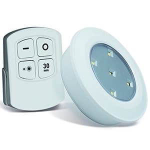 LED LOVERS 5 st. LED Belysning med Fjärrkontroll, Vit LED-Skåpbelysning, Infälld LED Belysning under Kökskåp, Möbelspotlight, Trådlös LED Puckljus