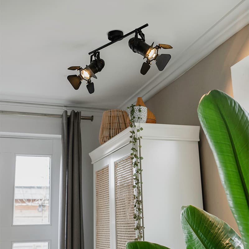 Industriell spotlight svart 2-ljus med ventiler - Film