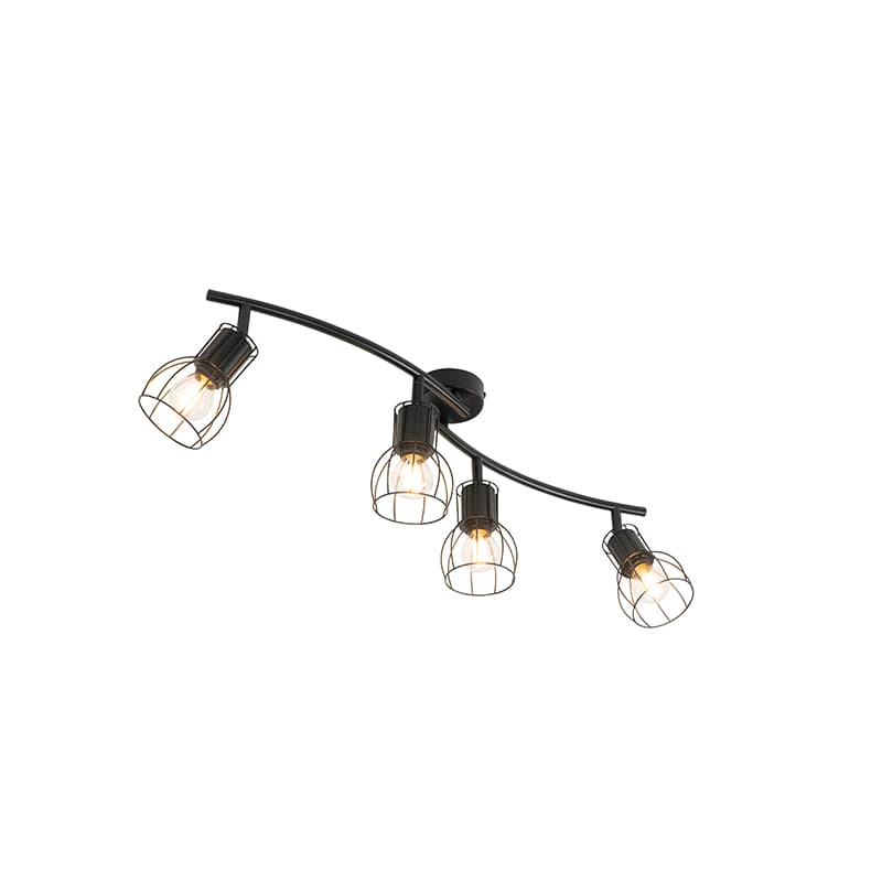 Modern taklampa svart 86 cm 4-ljus - Botu