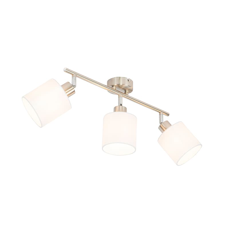 Tak spotlight stål med vit skugga 3-ljus justerbar - Hetta