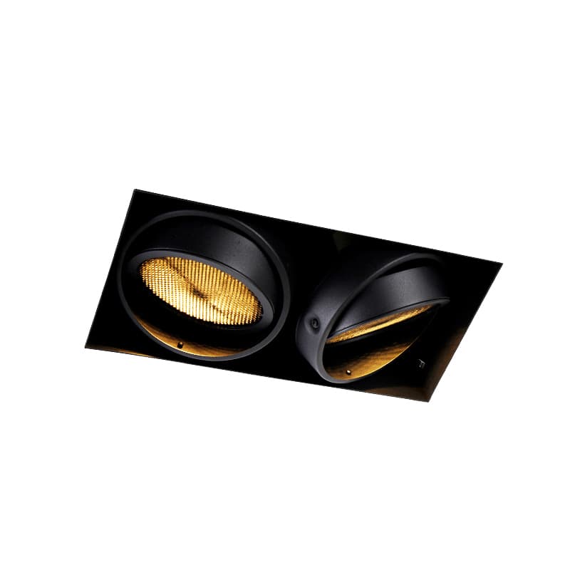 Infälld fläck svart 2-ljus GU10 AR111 Trimless - Oneon Honey