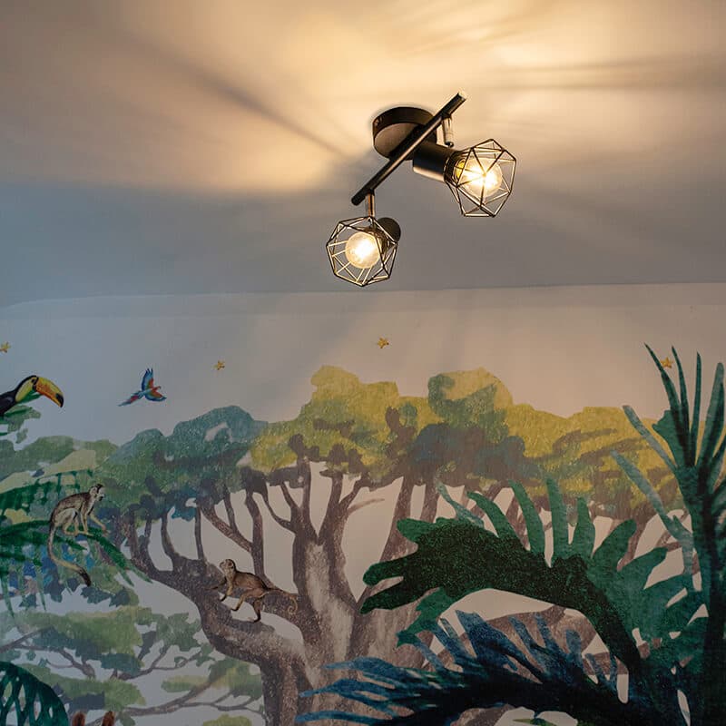 Art deco spot svart svängbar och lutande - Mosh 2