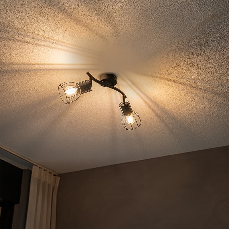 Modern taklampa svart inställbar 2-ljus - Botu