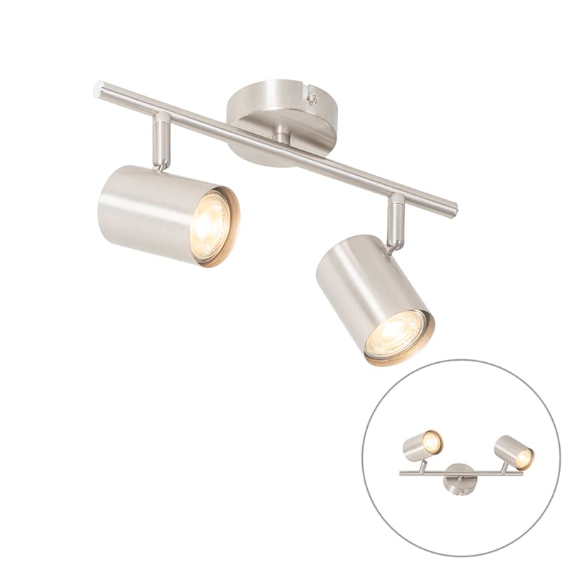 Modern taklampa stål 2 -ljus justerbar - Jeana