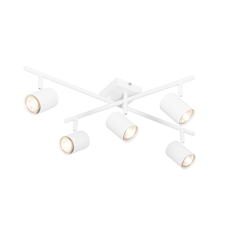 Modern taklampa vit 5 -ljus justerbar - Jeana