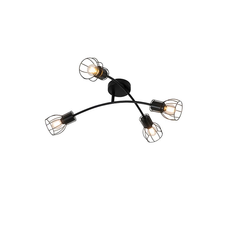 Modern taklampa svart 60 cm 4-ljus justerbar - Botu