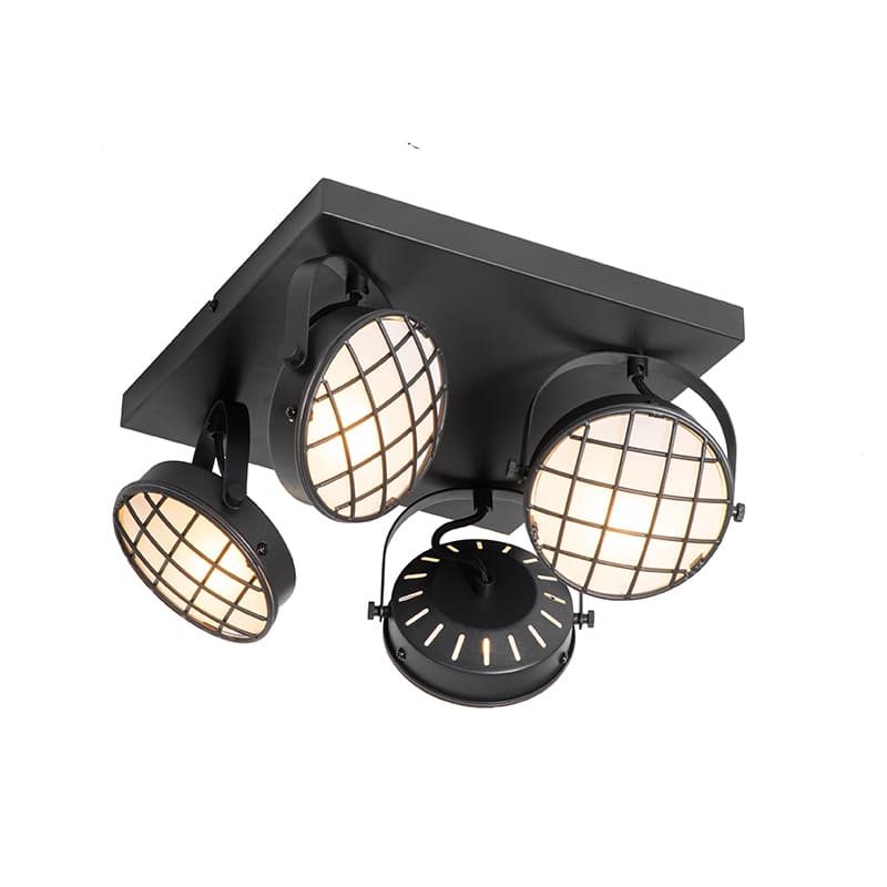 Vintage spot black square 4-light - Tamina