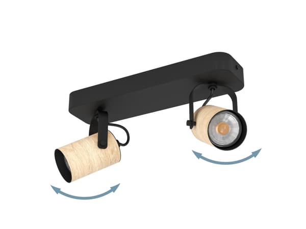 EGLO CAYUCA SPOT GU10 2X250LM SORT/BRUN
