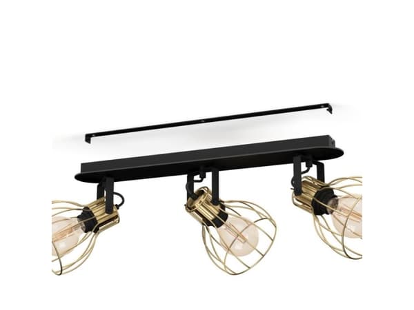 EGLO Sambatello, Overflateegnet, E27, 3 ampuller, 220 - 240 V, Sort, Børstet stål